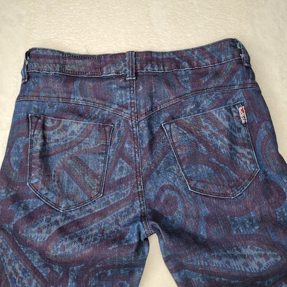 SIWY Mid Rise Seamless Dark Wash Paisley pattern Skinny Jeans Size 26 - Picture 5 of 9